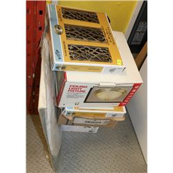 LOT OF HOME RENOVATION ITEMS INCL LIGHT FIXTURES,