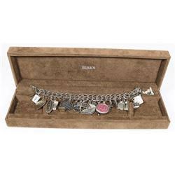 ALL STERLING SILVER .925 CHARM BRACELET