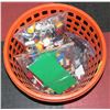 Image 1 : PLASTIC BASKET WITH 3 LARGE BAGS OF LEGO