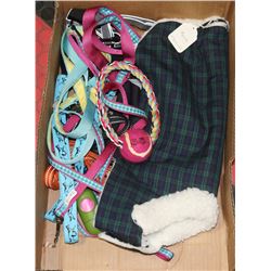 BOX W/NEW DOG ACCESSORIES - COAT,