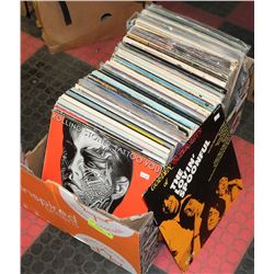 BOX OF 100 VINTAGE ROCK RECORDS
