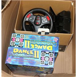 2 NEW PLAYSTATION  DANCE PADS AND V3 RACING WHEEL