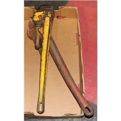 FLAT WITH TWO 24INCH STEEL PIPE WRENCHES