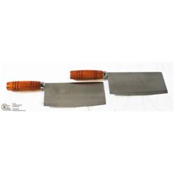 WOODEN HANDLE CLEAVERS - LOT OF 2