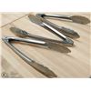 Image 1 : 9" STAINLESS STEEL TONGS - LOT OF 3