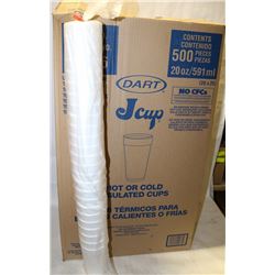 CASE OF 500 NEW STYROFOAM CUPS