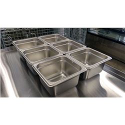 1/6 SIZE, 4" DEEP INSERTS - LOT OF 6