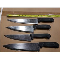 LOT OF 4 KNIVES, USED SHARPENED