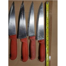 LOT OF 4 KNIVES, USED SHARPENED