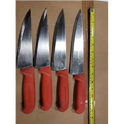 LOT OF 4 KNIVES, USED SHARPENED