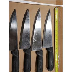 LOT OF 4 KNIVES, USED SHARPENED