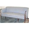 Image 1 : Early C20th Regency style mahogany canape with later blue striped upholstery &