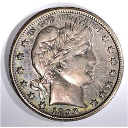 1893-O BARBER HALF DOLLAR, XF KEY COIN