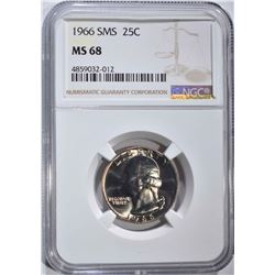 1966 SMS WASHINGTON QTR NGC MS68