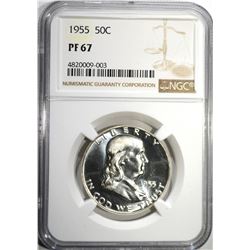 1955 FRANKLIN HALF DOLLAR NGC PF67