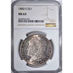 1880-S MORGAN DOLLAR, NGC MS-63