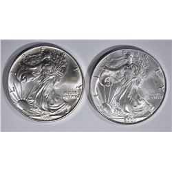 1993 & 2000 AMERICAN SILVER EAGLE DOLLARS