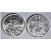 Image 1 : 1993 & 2000 AMERICAN SILVER EAGLE DOLLARS