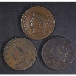 3-1835 LARGE CENTS: 1-VF 2-FINE