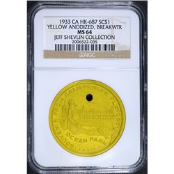 1933 CA SO CALLED DOLLAR HK-687 NGC MS-64