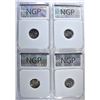 Image 2 : 1950, 52, 53, 54 ROOSEVELT DIMES NGP SUPERB  PR++