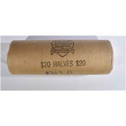 DOUBLE ROLL 1963-D FRANKLIN HALF DOLLARS