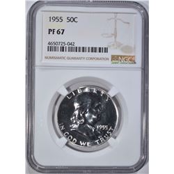 1955 FRANKLIN HALF DOLLAR, NGC PF-67