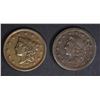 Image 1 : 2-1839 LARGE CENTS: 1-FINE & 1-VF