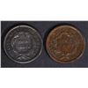 Image 2 : 2-1840 LARGE CENTS: 1-VF cleaned & 1-F/VF