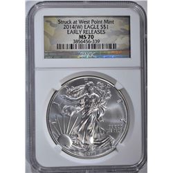 2014(W) AMERICAN SILVER EAGLE NGC MS 70