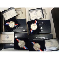 4 UNC COMMEM SILVER DOLLARS