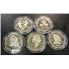 Image 1 : 5 COMMEM PROOF SILVER DOLLARS