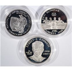 3 - SILVER PROOF COMMEM DOLLARS