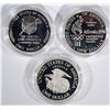 Image 2 : 3 - SILVER PROOF COMMEM DOLLARS