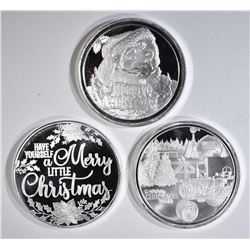3-DIFFERENT 2018 CHRISTMAS SILVER ROUNDS