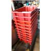 Image 2 : STACK OF RED STORAGE TOTES