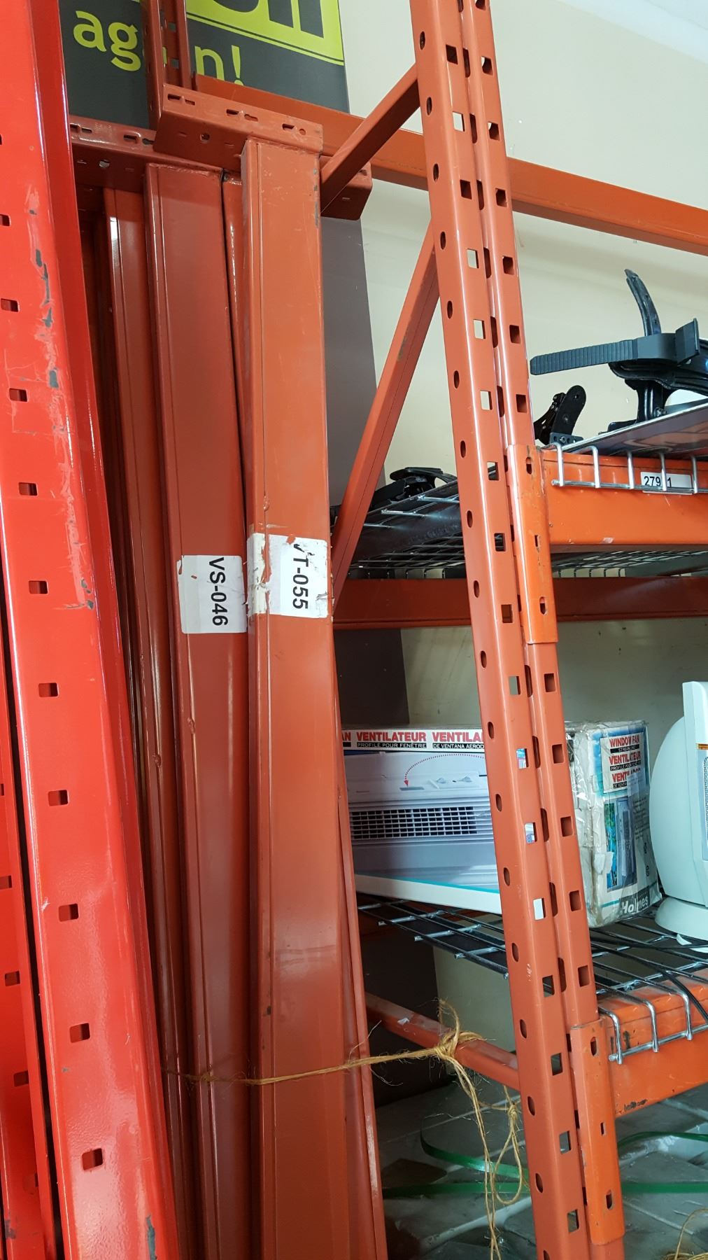 SIX 14 FOOT TALL BY 33 INCH PALLET RACKING UPRIGHTS AND AND TWELVE 100 ...