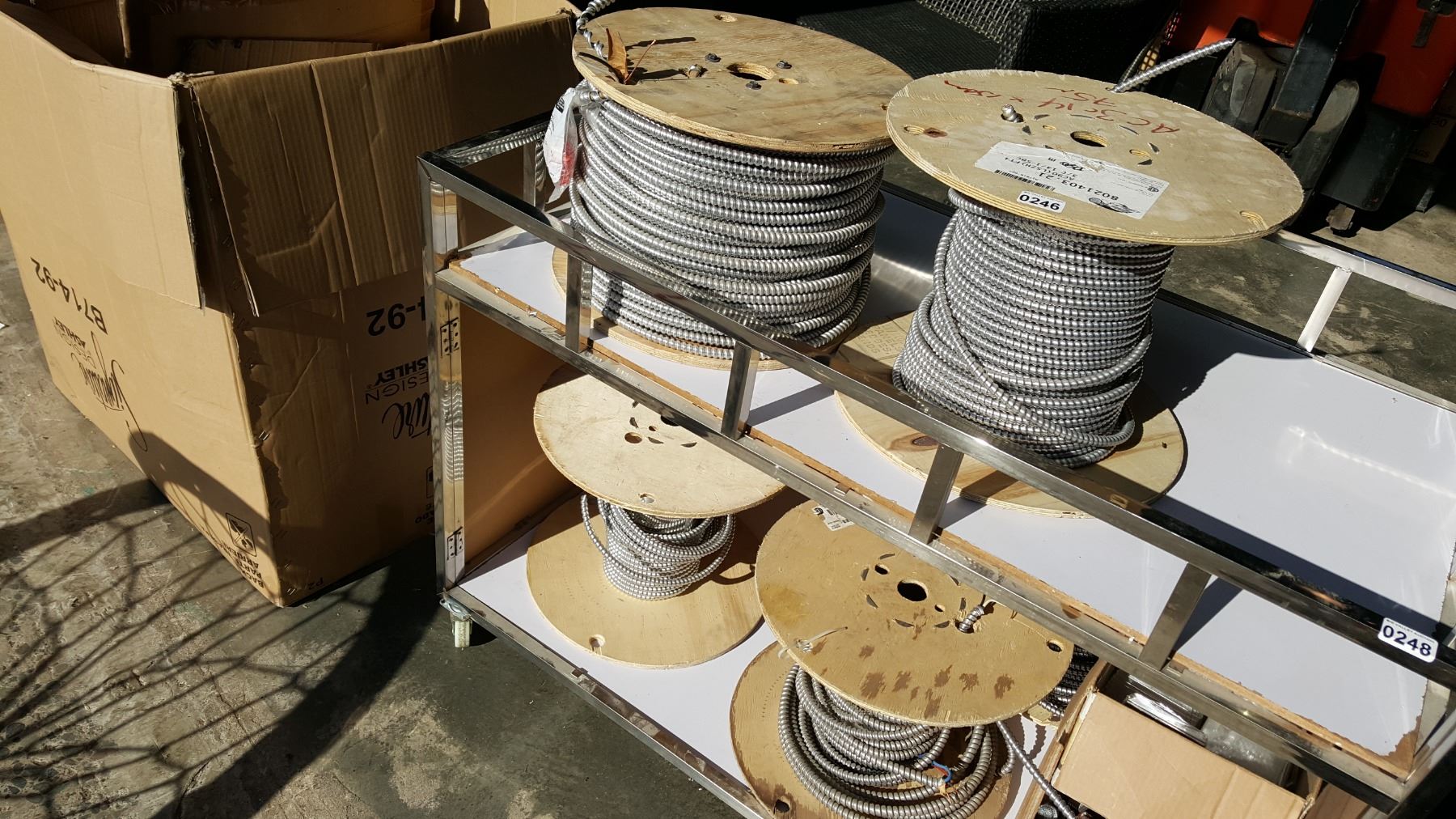 LOT OF ELECTRICAL CABLE SPOOLS