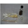 Image 1 : SMALL BOTTLE OF GOLD FLAKE AND SMALL BAG OF GOLD FLAKE AND MENS STERLING SILVER RING