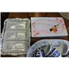 Image 2 : LOT OF WILLOW PATTERN DINNER WARE AND 2 CRYSTAL SERVING TRAYS