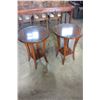 Image 2 : 2 ROUND GLASSTOP ENDTABLES