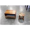 Image 2 : WOOD STORAGE BENCH AND STOOL
