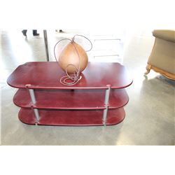 3 TIER CHERRY FINISH TV CONSOLE