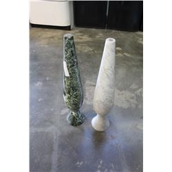 2 PIECES OF SOLID MARBLE
