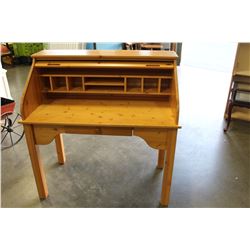 PINE ROLL TOP DESK