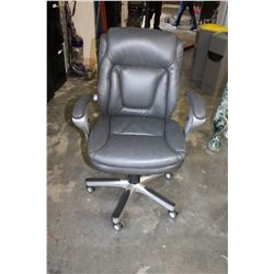 SERTA GREY LEATHER OFFICE CHAIR