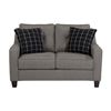 Image 1 : NEW BENCHCRAFT MODERN GREY LOVESEAT WITH 2 ACCENT PILLOWS RETAIL $1899