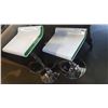 Image 1 : NEW PAIR OF WHITE AND GREEN ADJUSTABLE HEIGHT BARSTOOLS WITH CHROME BASE RETAIL $ 149 EACH