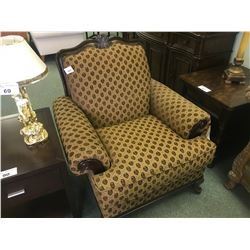 NEW SCHNADIG CONTEMPORARY ACCENT CHAIR WITH WOOD ACCENTS RETAIL $ 1800