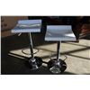 Image 1 : NEW PAIR OF WHITE AND GREEN ADJUSTABLE HEIGHT BARSTOOLS WITH CHROME BASE RETAIL $ 149 EACH